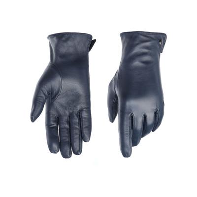 Lederhandschuhe PEARLWOOD "PAM", Damen, Gr. 7, blau, Schafsleder, unifarben, Handschuhe, weiches Fleece-Innenfutter, Temperaturregulierend, Seitenschlitz