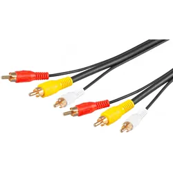 Goobay AVK RCAx3 M/RCAx3 M (RG58) Audio Video Anschlusskabel 10 m
