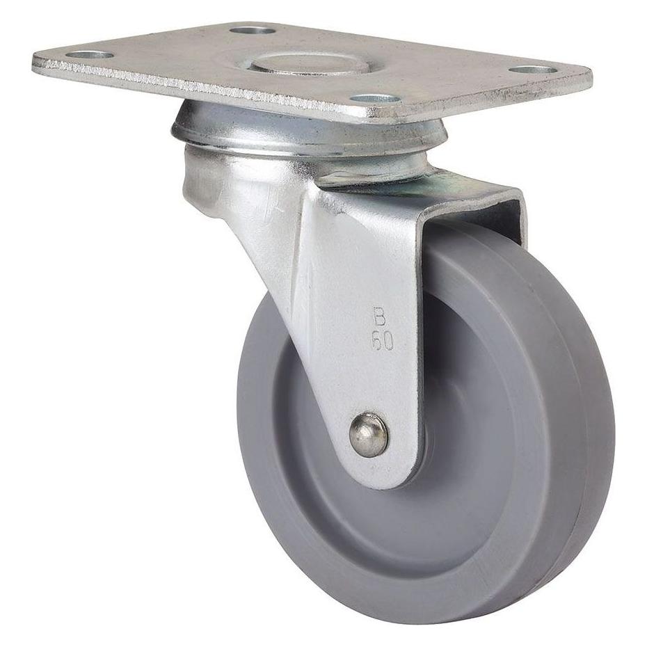 Ruedas Alex Roda giratória com placa e eixo liso, cor cinza, carga máxima. 15 kg, ø 3 cm (57236571)