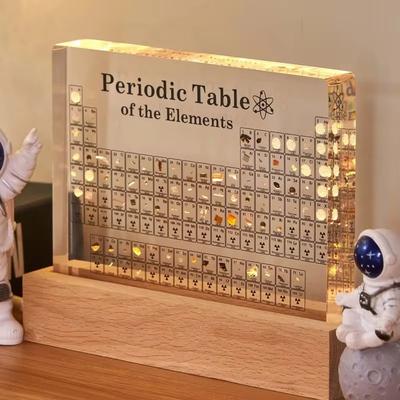 Mendeleev Periodic Table Figurine Display, Acrylic Real Elements Science Ornament For Room Decoration, Desk Accessories Mendeleev Periodic Table Figurine Display, Acrylic Real Elements Science Ornament For Room Decoration, Desk Accessories