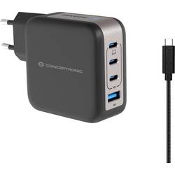 Conceptronic ALTHEA18B 100W 4-Port GaN USB PD Charger USB Ladegerät USB-A, 3x USB-C® Schwarz 120550903101