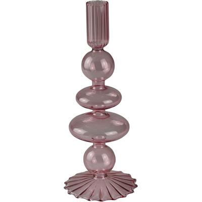 Kerzenhalter AM DESIGN "Stabkerzenhalter aus Glas", rosa (rose), H:22cm Ø:8,2cm, Glas, Kerzenhalter, Kerzenhalter, Höhe ca. 22 cm