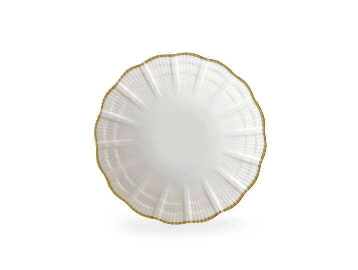 Assiette à pain en porcelaine blanc/or