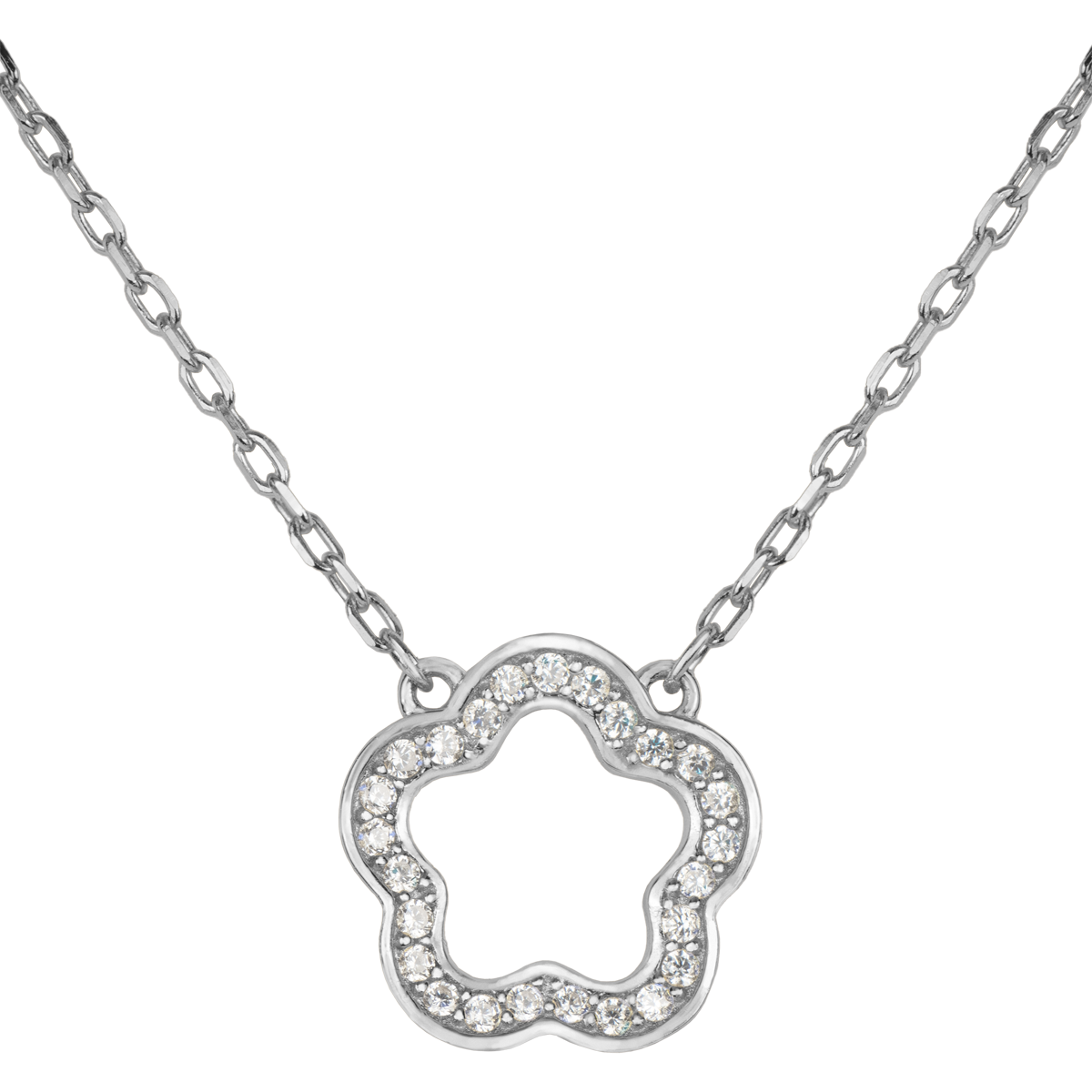 Jacques Lemans Kette Blume Sterlingsilber mit Zirkonia
