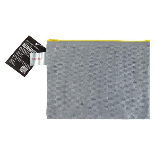 Foldersys Reissverschlussbeutel A6 non-woven-PP opak hellgrau (A6, 1x) (40526-37)