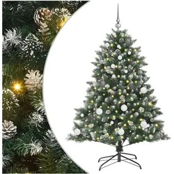vidaXL, Weihnachtsbaum, Alexander (mit LEDs und weiss/grauen Kugeln) (150 cm)