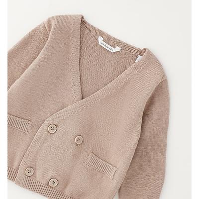 Cardigan MINIBANDA "BABY BOY KNITWEAR", Jungen, Gr. 80, beige, 100% Baumwolle, Strickjacken