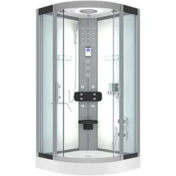 AcquaVapore Komplettdusche Duschkabine Fertigdusche Dusche D58-10T1-EC 90x90 cm mit 2K Scheiben Versiegelung