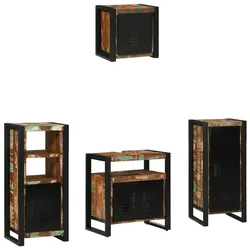 vidaXL Badezimmermöbel Set 4 pcs Mehrfarbig Massives recyceltes Holz