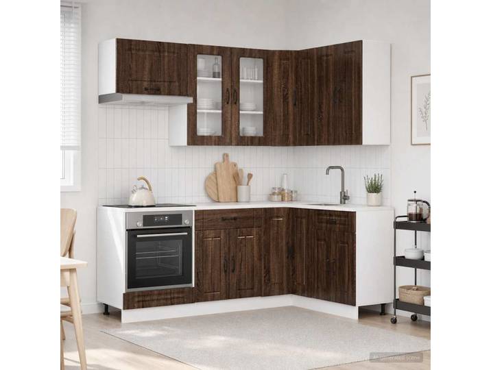 vidaXL Kücheneinheit KALMAR 8 stk. Brauneiche Holzwerkstoff