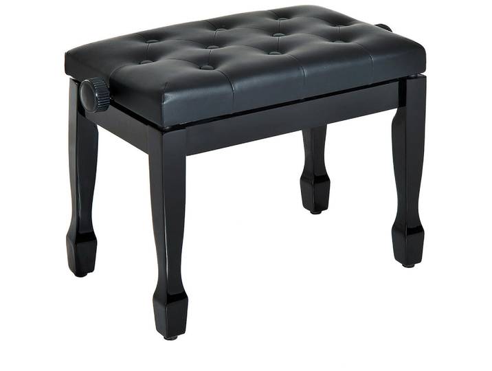 Homcom Klavierhocker Klavierbank höhenverstellbar Üben von Musikinstrumenten Hocker, Schwarz, Holz, 35x55x64 cm, Wohnzimmer, Sessel, Hocker, Sitzhocker