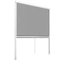 TecTake GmbH tectake Aluminium Insektenschutzrollo Fliegengitter kürzbar 90x160cm weiß UV-beständig Fenster Fiberglas Mückenschutz Bürstendichtung Rollo