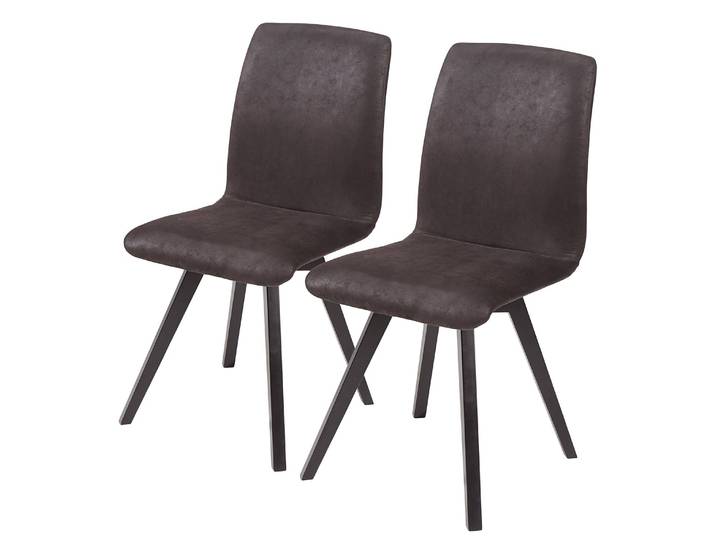 Esszimmerstuhl Karla II 2er-Set 48 x 92 x 56cm Braun/Braun