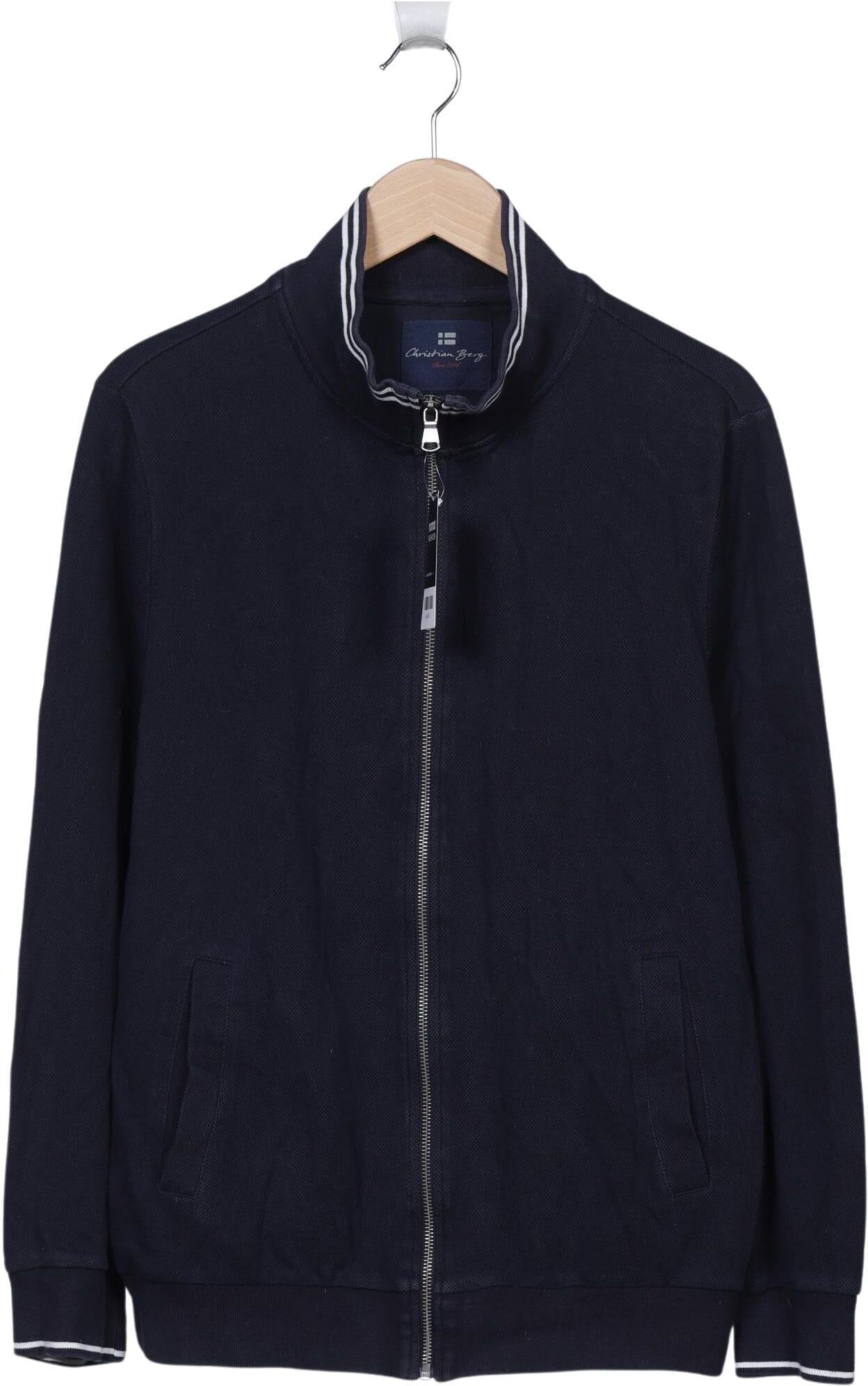 Christian Berg Herren Sweater, Marineblau, Gr. L, Synthetik / Baumwolle - Second Hand