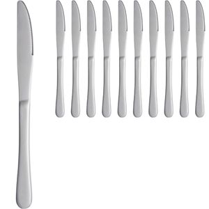 Gräwe Tafelmesser Prag, Wellenschliff, 21 cm, Edelstahl 18/0, silber poliert, 10 Stück