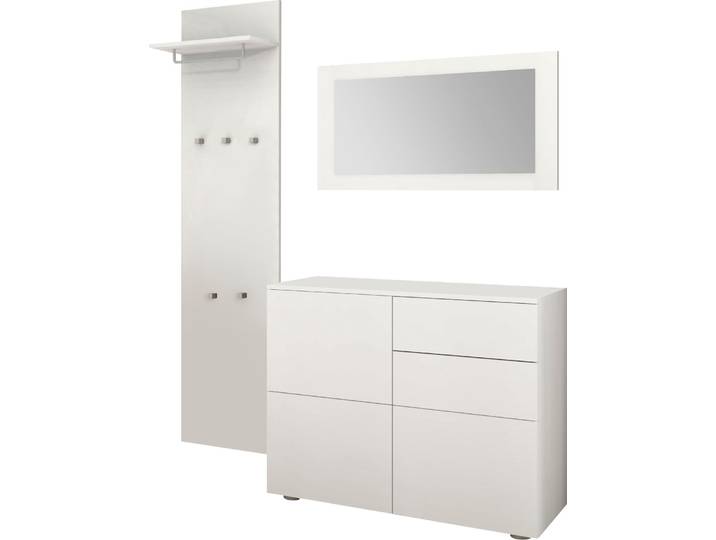 Garderoben-Set BORCHARDT MÖBEL Rova , weiss (weiß matt), B:133cm H:160cm T:35cm, Kastenmöbel-Sets, Garderoben-Set, (3-tlg.)