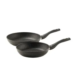 Meisterkoch Bratpfannen-Set 2-teilig  OMNI ¦ schwarz ¦ Aluminium,Kunststoff
