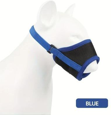 Uplift Essentials Breathable Mesh Safety Muzzle Adjustable Anti Bite & Anti Chewing Training Guard For Small To Large Dogs blue l