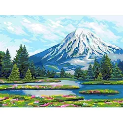 Malen nach Zahlen auf Keilrahmen "Berglandschaft", 40 x 50 cm