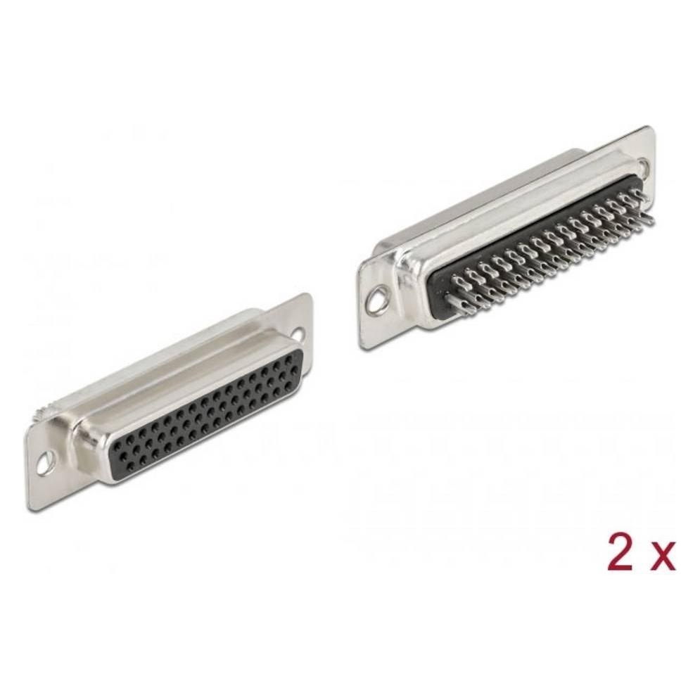 Delock D-Sub HD 44 Pin Buchse Metall, Lötversion, 2 Stück (66718)