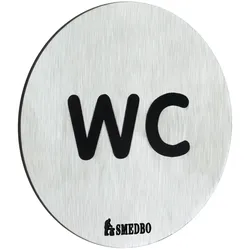 Smedbo XTRA - WC Schild WC in Edelstahl gebürstet, Selbstklebend FS958