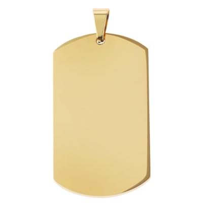 Dog Tag Anhänger AKZENT "aus Edelstahl als Dog Tag", gold (goldfarbig), Schmuckanhänger, Damen, Edelstahl