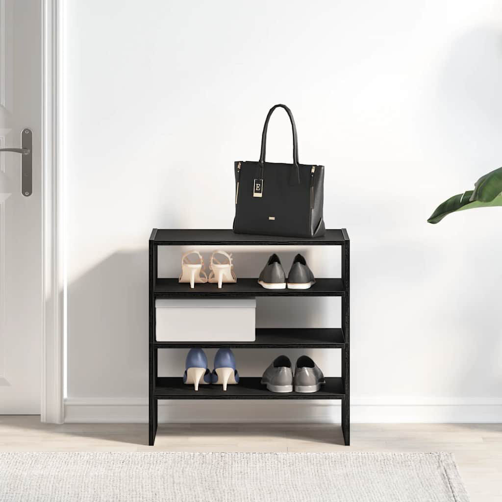Latitude Run 6 Pair Shoe Rack Black Oak 6
