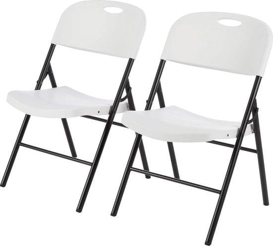 Famanu Set van 2 Witte Plastic Klapstoelen