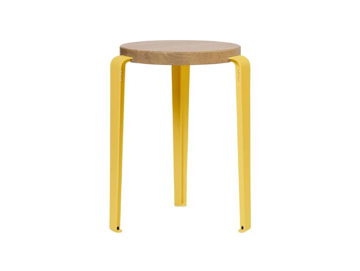 TipToe - LOU Hocker, Eiche natur / brioche yellow