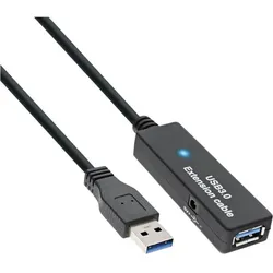 INLINE USB 3,0 Aktiv-Verlängerung, Stecker A an Buchse A, schwarz, 20m