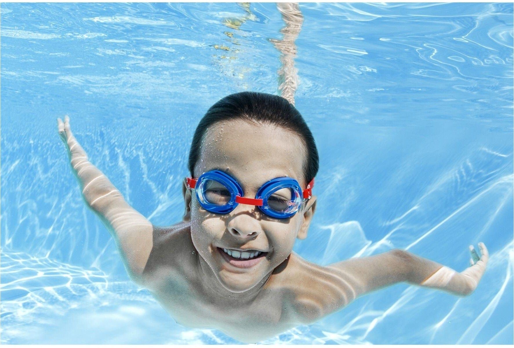 Bestway Marvel Spider-Man Kids' Swimming Goggles for Kids, Blue Frames, UV Protection, Latex-Free