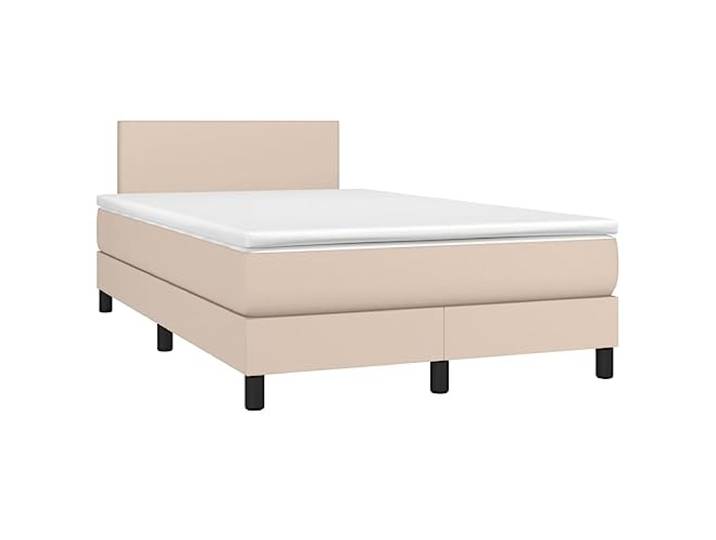 vidaXL Boxspringbett Matratze Cappuccino-Braun 120x200cm Kunstleder