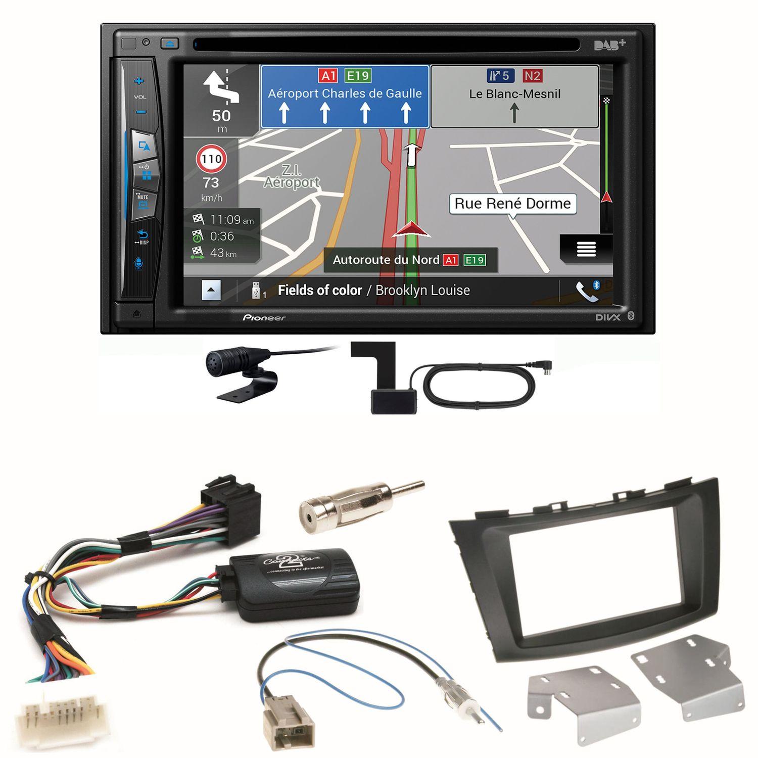 Pioneer AVIC-Z730DAB Navigation Bluetooth Einbauset für Suzuki Swift Sport FZ NZ
