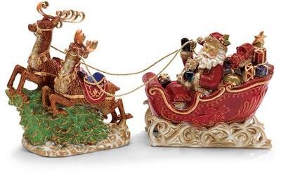 Burton + Burton Christmas Flight Table Sculptures Multi Warm Set of Two, Set of Two, Multi Warm
