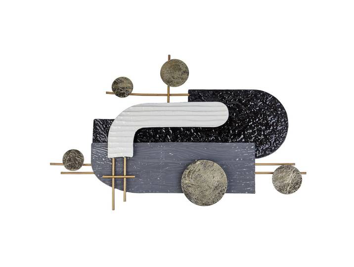 WANDDEKORATION Metall schwarz/gold Lutetium