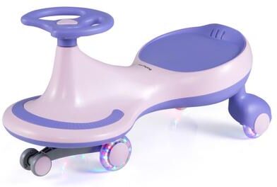 Costway Wiggle Car Ride-on Toy with Flashing Wheels-Purple