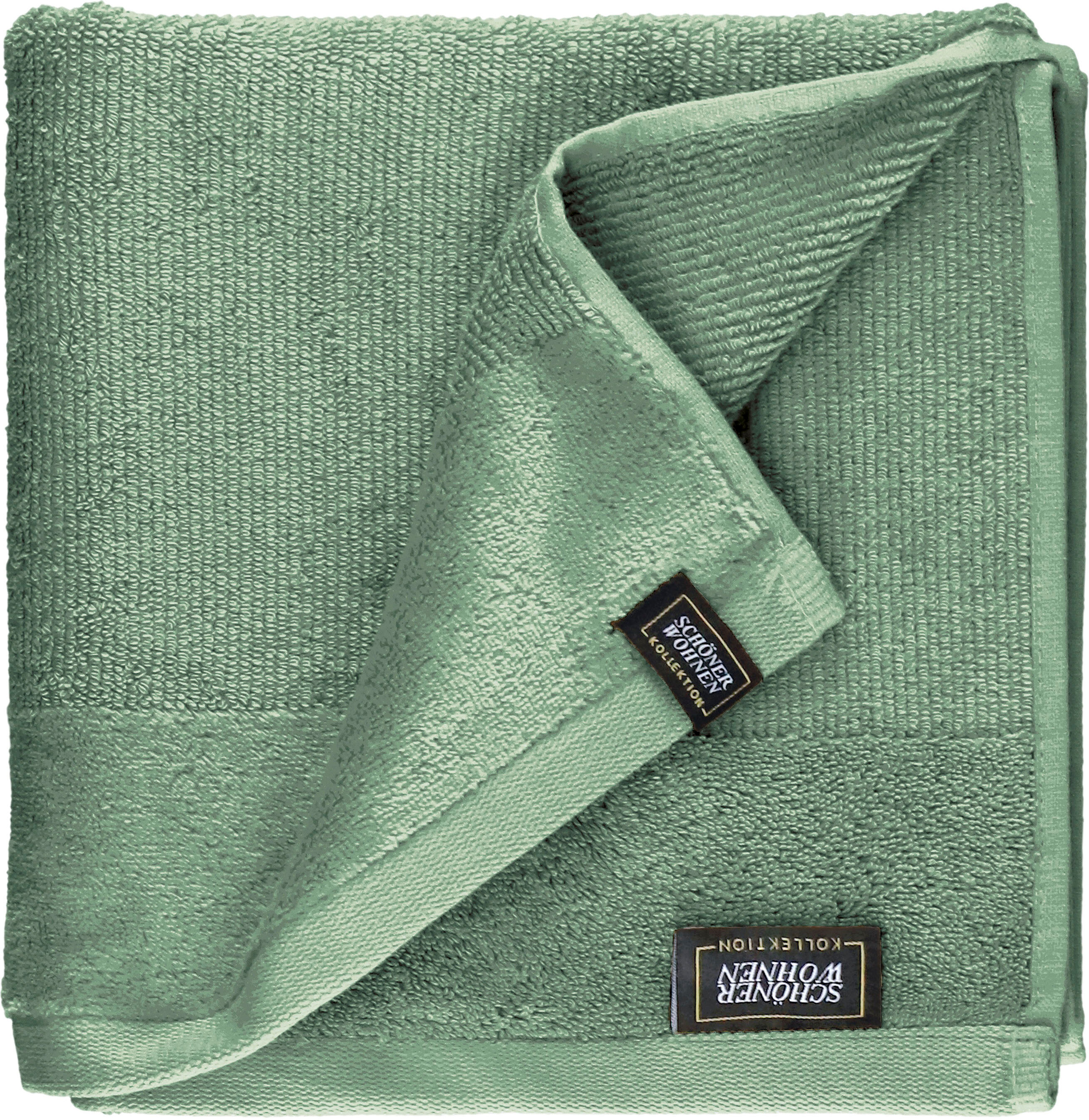 SCHÖNER WOHNEN-Kollektion "Sense" mit Velourborte, hautschmeichelnde Airtouch Qualität, super weich grün B/L: 50cmx100cm, 1 Stk., Frottee
