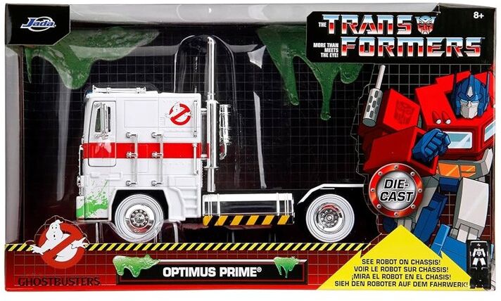 Miniature 1:24 Optimus Prime TRANSFORMERS X ECTO-1 Graphics bi-color SOS Fantômes - Jada Toys
