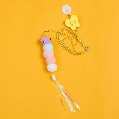 Inspire Essentials Elastic Hanging Cat Teaser Toy With Feather Bell b