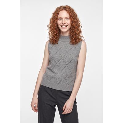 Pullunder SAINT TROPEZ "TheresaSZ Vest", Damen, Gr. M, grau (mist grau melange), Strick, Obermaterial: 50% Polyamid, 28% Polyester, 22% Polyacryl, meliert, regular fit normal, Pullover Pullunder, Materialmix, Regular fit