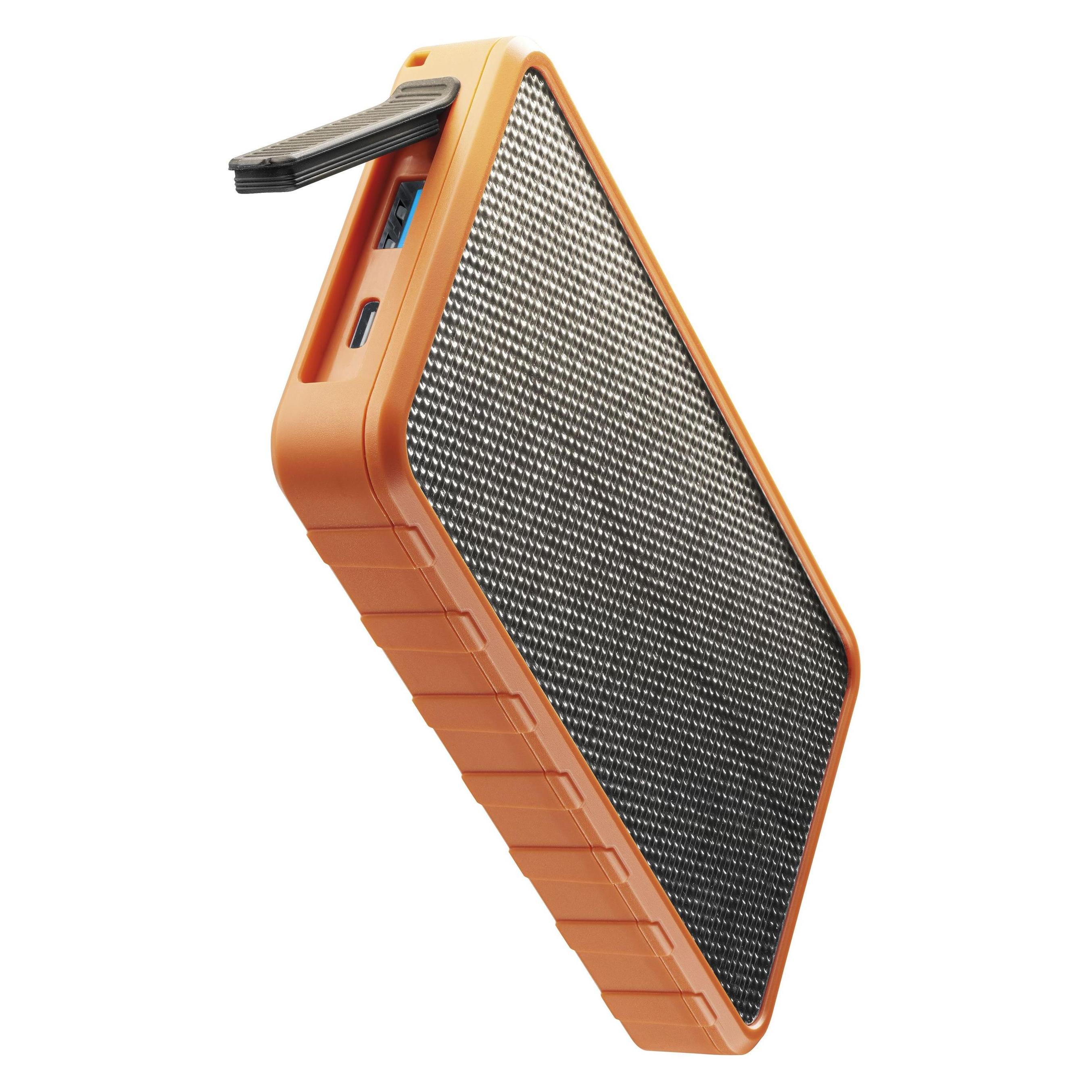 Cellularline Solar Power Bank (10000 mAh, 20 W, 37 Wh) (PBSOLAR10000O)