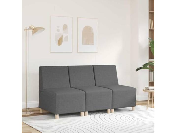 KTHLBRH Modulares Sofa ohne Armlehnen, Dunkelgrau, 55 cm Polyestergewebe, Sperrholzstruktur, Schaum, Modular, Wohnzimmer, Schlafzimmer