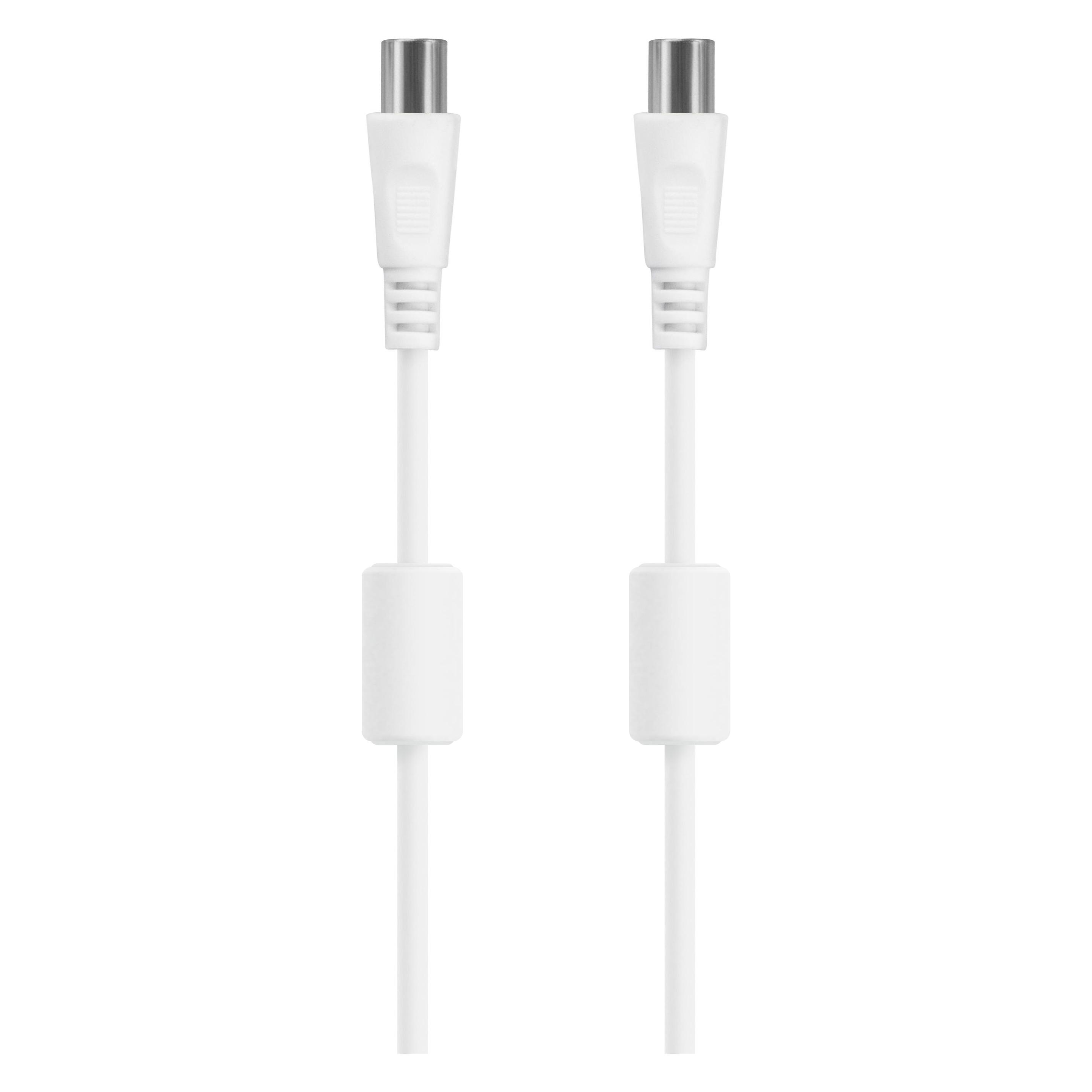 Deltaco Cable 75, 1m, white / AN-101-K (Antennenkabel) (150001)