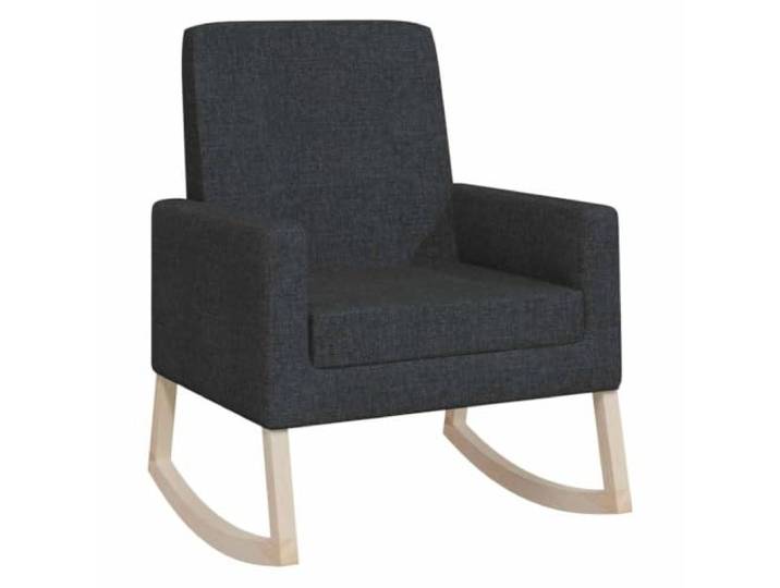 Schaukelstuhl Schwarz Polsterstoff mit Holzkonstruktion Stilvolles Design, Holzkonstruktion, bequeme Armlehnen, Stoffbezug, schwarze Farbe, universell für Wohnzimmer u