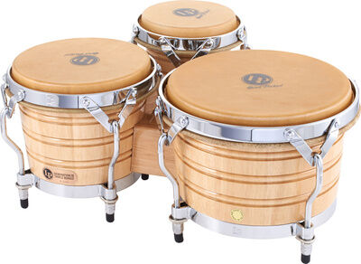LP 202AW Triple Bongo Set Natural Light Wood Finish