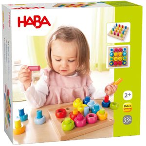Haba Motorikspielzeug 1002202001, Farbkringel, Steckspiel aus Holz, ab 2 Jahre