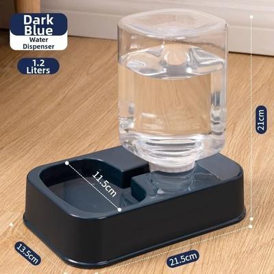 Uplift Essentials Automatic Gravity Pet Feeder & Waterer Set dark Blue Dispenser