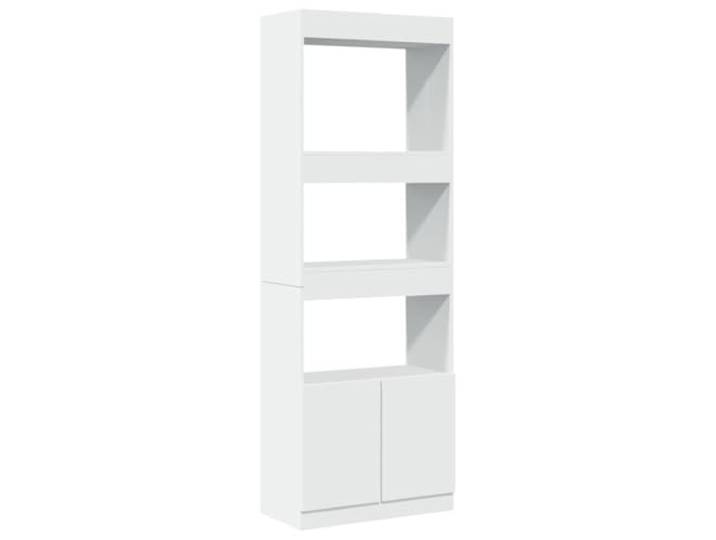 KGFHERENB Highboard Weiß 63x33x180 cm Standregal Holzwerkstoff Stabiles Standregal mit Schranktüren für Wohnzimmer und Schlafzimmer, 90 kg Belastbarkeit und viel Stauraum.