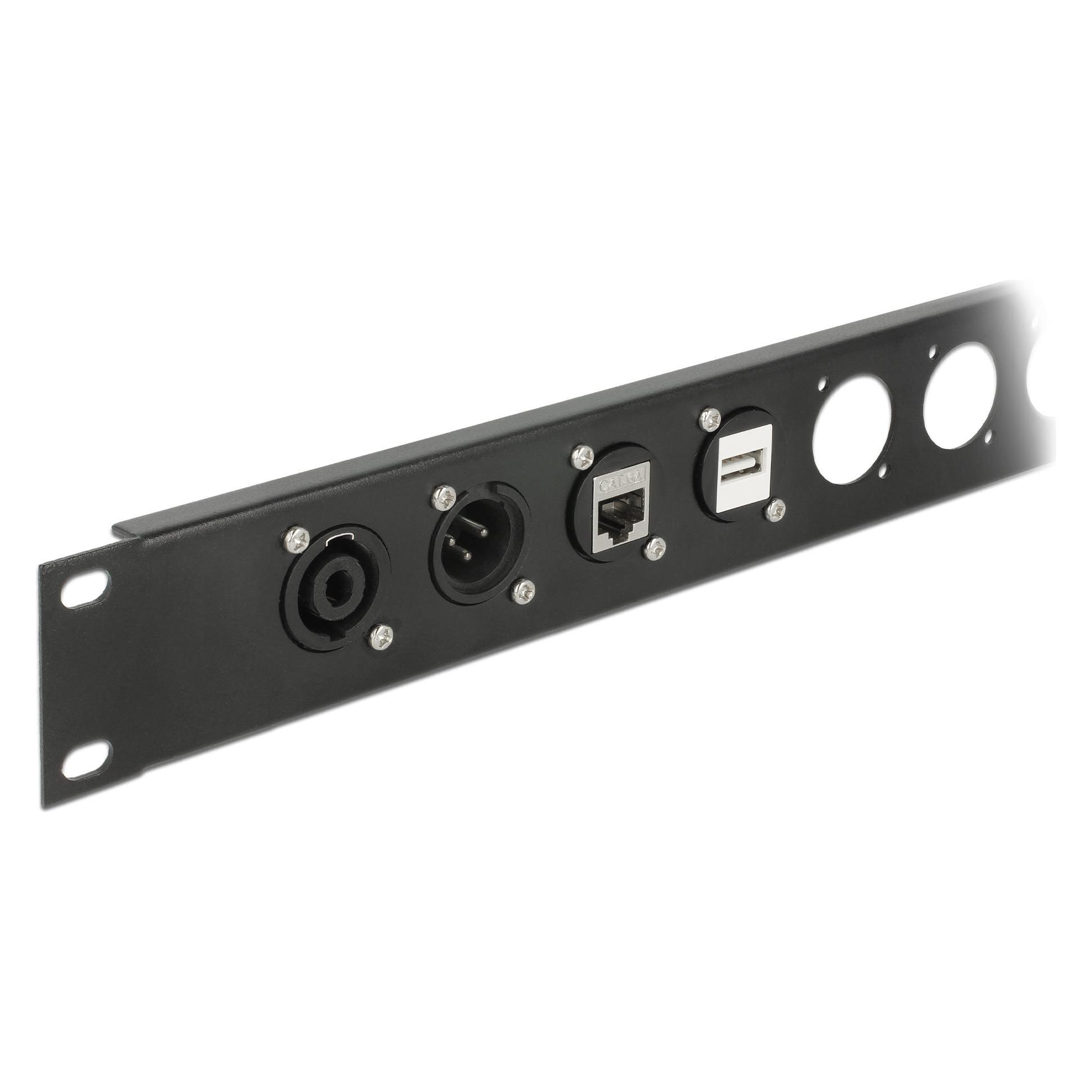 Delock D-Typ Modul RJ45 Buchse zu Buchse 90° gewinkelt Cat.6A schwarz / silber (91177) (Netzwerk Zubehör) (91177)
