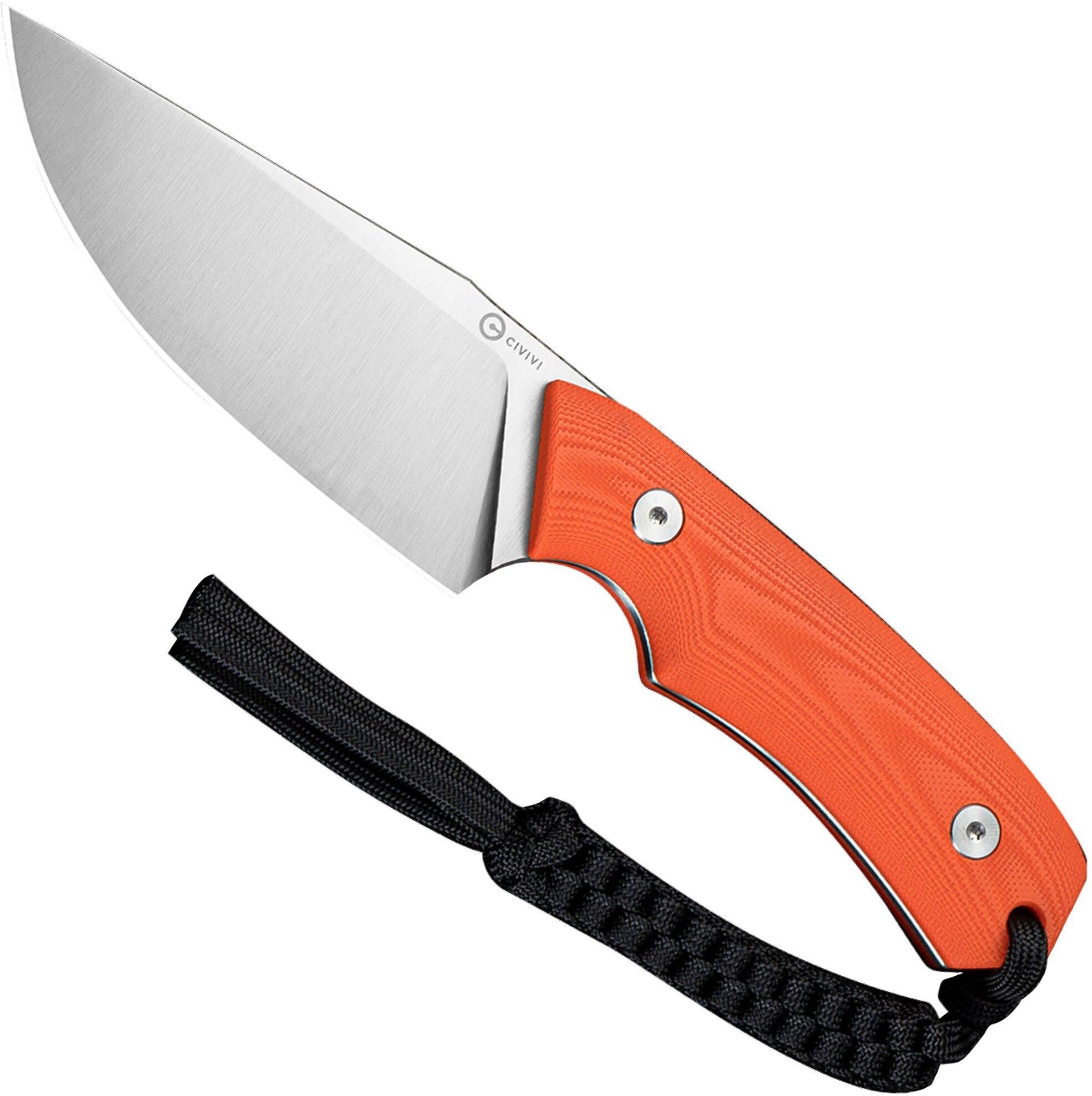 Civivi Gander C24058B-1, Satin Finished 14C28N, Orange G10 coltello fisso, Matt Gentry design